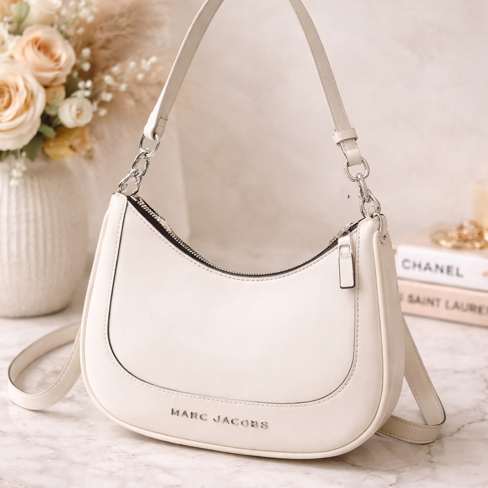 Marc Jacobs Ivory Crescent Shoulder Bag, Long Strap, Brand New Without Tags
